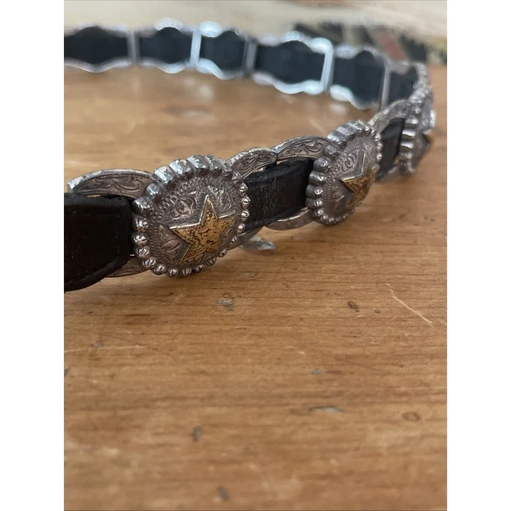 Beautiful Vintage Heavy Vintage Star Western Concho‎ Belt